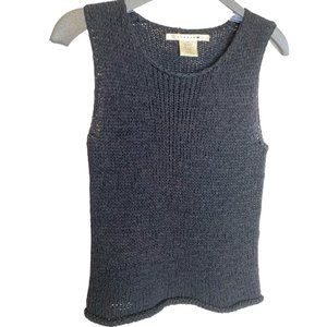 Studio M Black Knit Sweater Tank M Sleeveless Acrylic Nylon Top Career Capsule